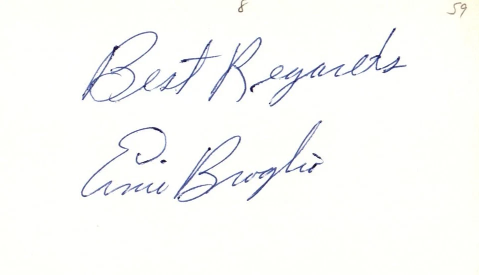 ERNIE BROGLIO, Cardinals - Major League Baseball Pitcher - 3X5 INDEX CARD (A) - Image 1 of 1