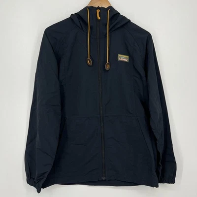 L.L. Bean Windbreaker Jacket Men's Size M Black Full Zip Hooded Nylon - Image 1 of 4