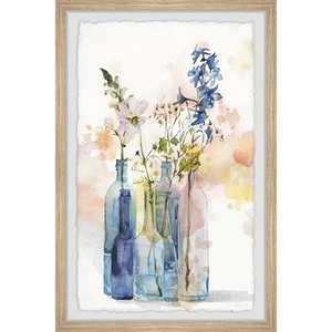 Parvez Taj Bottle Blues Framed Painting Print 8" x 12" - Picture 1 of 6