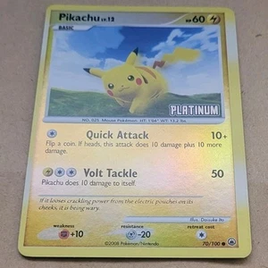 POKEMON PROMO KARTE - BURGER KING 2009 - PLATIN STAMPED - PIKACHU 70/100 (REV HOLO) NM - Bild 1 von 2