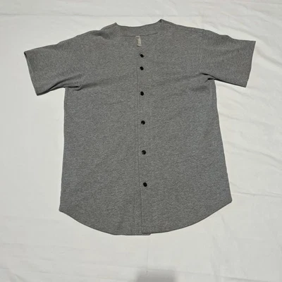 American Apparel Thick Knit Gray Button-Up Baseball Jersey Men's Small - Image 1 of 4
