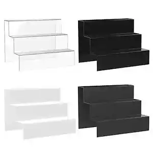 3 Step Display Stand Counter Retail Riser Acrylic Nail Polish Jewellery Plinth - Picture 1 of 9