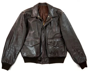 Giacca di pelle SAN DIEGO A-2 USAF vintage pilota aviatore aviatore marrone 54 L-XL - Foto 1 di 4