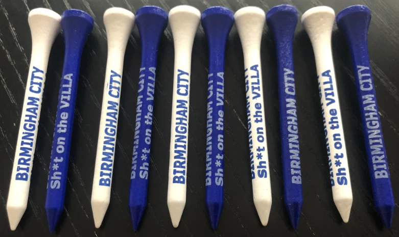 Birmingham City - Sh*t on the Villa - 25 x Tour Players Long 70mm Wooden Tees