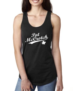 Camiseta sin mangas Pat McCrotch Divertida nombre irlandés beber St Patricks día damas Racerback - Imagen 1 de 3