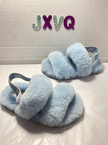 SANDALI UGG HORIZON FLUFF OH SÌ SLIDE PELLE DI PECORA BAMBINO US 7