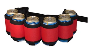 Beer Belt | Red Neck Beer Holster | Beverage Belt | Holds 6 Beers | Red - Picture 1 of 5