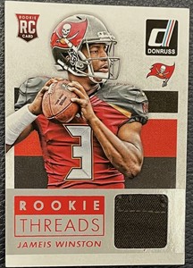 2015 DONRUSS JAMEIS WINSTON RC ROOKIE THREADS PW JERSEY PATCH RELIC #DRT-JW BUCS