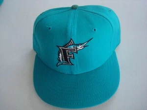 FLORIDA MARLINS NEW ERA DIAMON COLLECTION  FITTED SZ 7 1/8    HAT CAP VINTAGE x2 - Picture 1 of 5