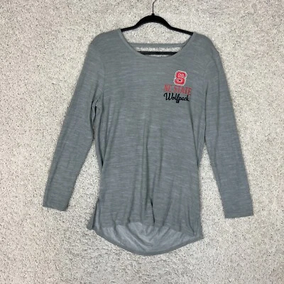 NC State Wolfpack Womens Pullover Top Shirt Small Gray Drap Low Back College - Image 1 of 4