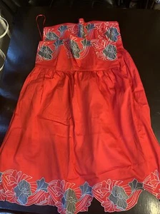 2x Miss Posh Embroidered Strapless Red Short Dress Size 10 - read description!! - Picture 1 of 7