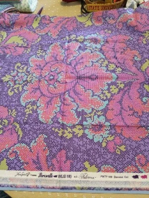 Tula Pink's Parisville (Deja Vu) Violet Damask Dot Cotton Fabric - Image 1 of 4