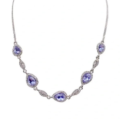 Givenchy Pavè Cristallo Lacrime Collana Frontale in Argento Viola