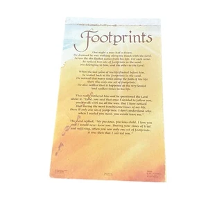 C. M. Paula Footprints 24 Assorted Sheets Notepad Bible Quote Vintage print USA - Picture 1 of 7