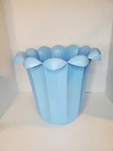 Vintage MCM Fesco 5477 Blau Tulpe Blume Papierkorb Mülleimer/Mülleimer Eimer Pflanzgefäß - Bild 1 von 6