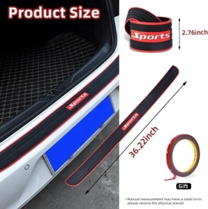 1X Rubber Car Door Sill Cover Scuff Plate Rear Bumper Guard Protector Mat Sports - Picture 1 of 3