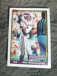 1991 Topps Football Card #387 de Mike Merriweather - Minnesota Vikings  - Imagen 1 de 2