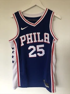 Nike NBA Philadelphia 76ers Authentic Jersey Size M Mens Blue Ben Simmons 25 - Foto 1 di 12