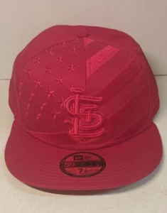St Louis Cardinals New Era 59Fifty Fitted Baseball Hat Cap 7 1/2 American Flag - Picture 1 of 4