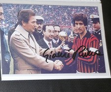 AUTOGRAFO GIANNI RIVERA FOTO MAGLIA MILAN PALLONE D'ORO CALCIO GOLDEN BOY ITALIA