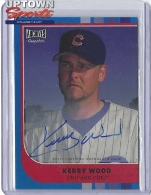 2021 Topps Archives Snapshots Kerry Wood #47 Blue Parallel Auto #5/50  Cubs - Image 1 of 2