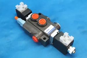 Válvula hidráulica monobloque divisor de madera válvula 1 veces eléctrica 12V JCB - Imagen 1 de 12