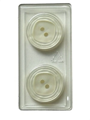 Buttons Ivory Pearl Round Square Center 2-Hole 2-Pack 3/4" 20MM Vintage Dill 37 - Image 1 of 4
