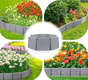 Garden Edging Border No Dig, 8PCS Garden Landscape Edging Boarders: 5.3ft - Gray - Picture 1 of 7