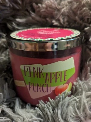 HTF Bath & Body Works Pink Apple Punch Poptails 3 Wick Candle - Image 1 of 3