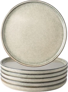 Set of 6, 10.5 Inch Reactive Glaze Ceramic Plates Set, Microwave,Dishwasher Safe - Picture 1 of 12