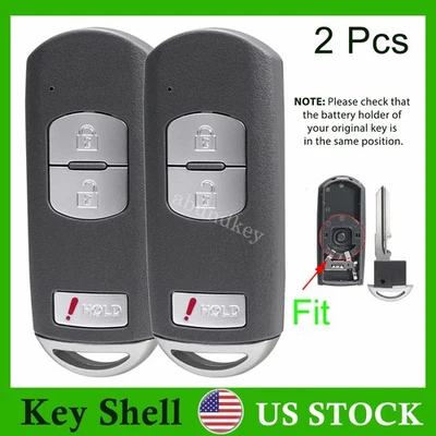 2 Para MAZDA CX-5 CX-3 CX-9 SPEED 3 Controle Remoto Chaveiro Shell Case Pad WAZSKE13D01 - Imagem 1 de 4