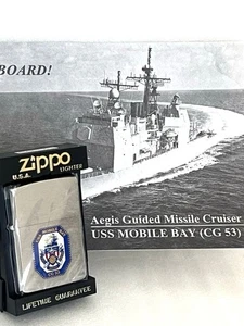 Encendedor Zippo 26 USS Mobile Bay CG 53 con folleto - Imagen 1 de 12