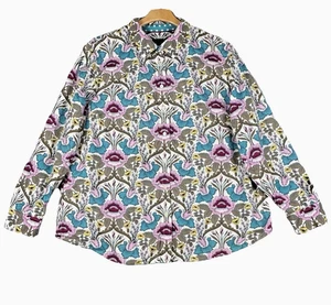 Talbots Women Sz XL Floral Cotton Shirt Button Down Long Sleeve Colorful - Picture 1 of 11