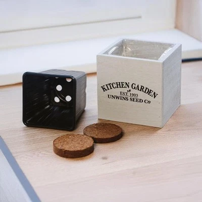 Herb Planter Windowsill Kitchen Wooden Garden Plant Pot Small - Image 1 of 4