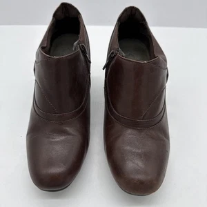 Clarks Bendables Stiefel Damen 7,5 W Stiefeletten Absatz Reißverschluss braun Leder - Bild 1 von 10