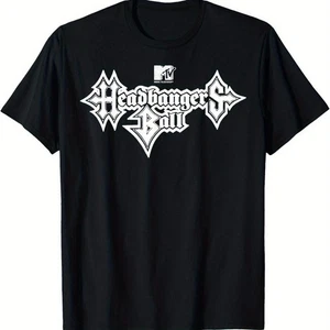 MTV Headbangers Ball T-Shirt – Retro Metal Graphic Tee, Short Sleeve Black - Picture 1 of 11