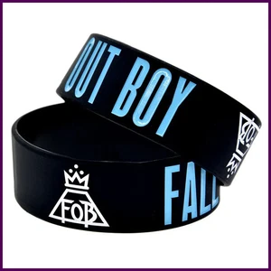 Fashionable And Simple Fall Out Boy Rock Style Band Silicone Bracelet Sports - Picture 1 of 24