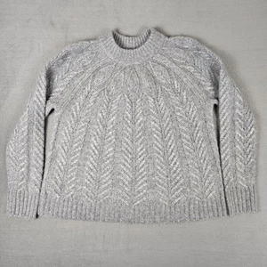 TUCKERNUCK Pullover Damen klein grau Grobstrick Zopfmuster Wollmischung Oversized - Bild 1 von 7