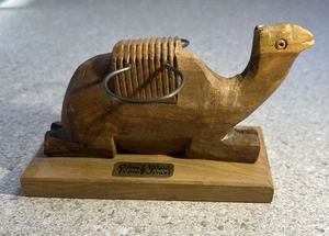 H1030~ Carved Olive Wood Sitting Camel w/ Wire for Baskets - Picture 1 of 7