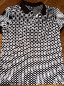 H&M Slim Fit Polo Shirt Médium Grey/Brown - Picture 1 of 3