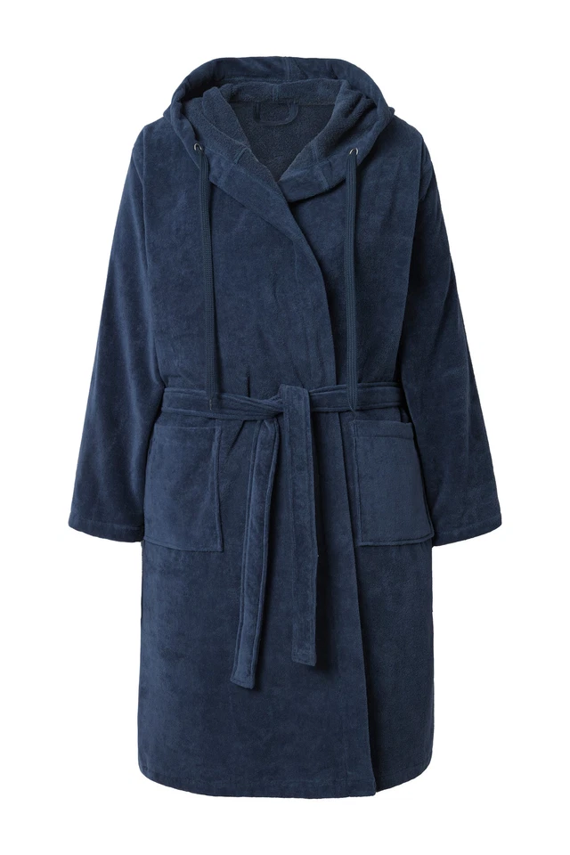 Ulla Popken Damen große Größen Bademantel Kapuze Gürtel A Linie Frottee 830466 - Bild 1 von 1