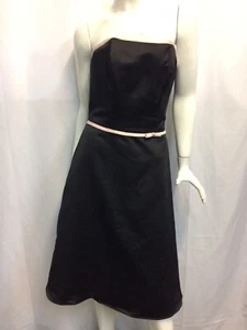 Vestido para mujer Mori Lee 9 10 llamaradas rosa cinta noche dama de honor fiesta sin tirantes - Imagen 1 de 9