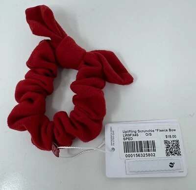 Lululemon Uplifting Scrunchie Fleece Bow Red SPED - Image 1 of 2