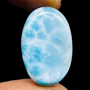 37,80 quilates Larimar natural 31x20 mm cabujón suelto ovalado piedra preciosa sin tratar - Imagen 1 de 8