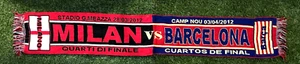 A.C. MILAN - BARCELLONA sciarpa schal calcio football Scarf bufanda 2012 - Imagen 1 de 1