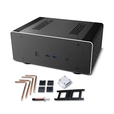 Akasa Maxwell Pro Plus, Aluminium Fanless Mini-ITX Case, LGA1700 Ready, Therm... - Image 1 of 4