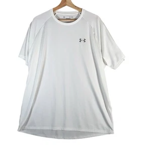 Under Armour Mens Jersey White Activewear Loose Run The Tech Tee Shirt Sz XL - Picture 1 of 4