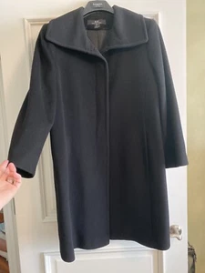 NWD, LL Collezioni Italia - Women's Black cashmere wool long jacket, Sz 14, $500 - Picture 1 of 12