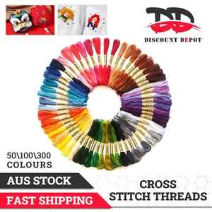 50-300 Coloured Egyptian Cotton Embroidery Cross Stitch Thread Floss Hand Skeins - Picture 1 of 11