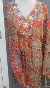 NUEVO Sofá Blusa Algodón Estampado - Estampado Kurta Talla 2XL46 - Imagen 1 de 3